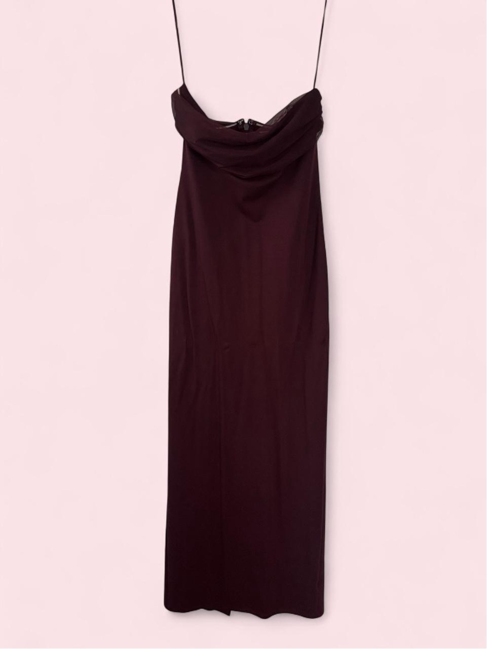 superdown Burgundy Cowl Neck Maxi Slip Dress
